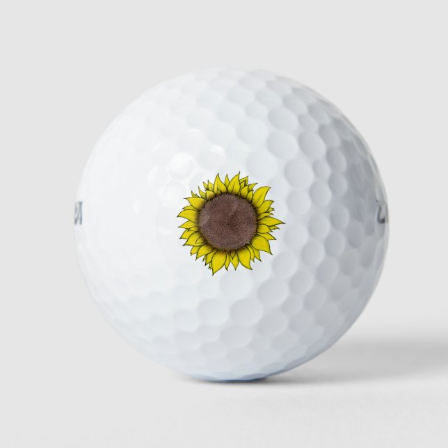 Pelotas De Golf Arte de girasol (Anverso)