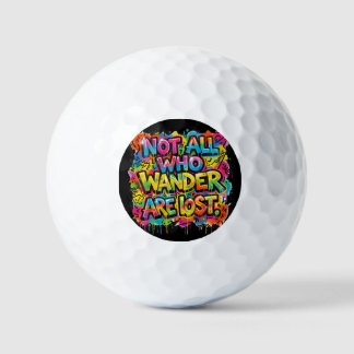 Pelotas De Golf Arte de grafiti colorido No todos los que vagan es