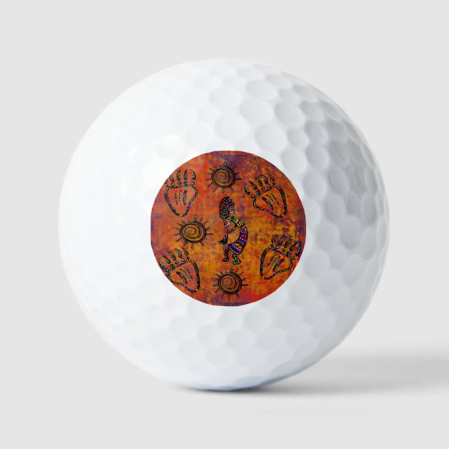 Pelotas De Golf Arte de Kokopelli (Anverso)