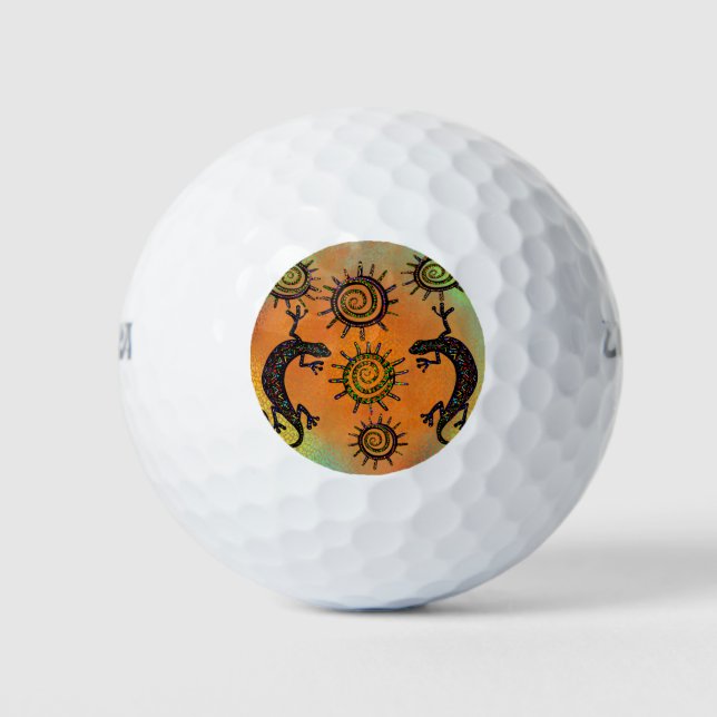 PELOTAS DE GOLF ARTE DE LAGARTOS DEL SUDOESTE (Anverso)