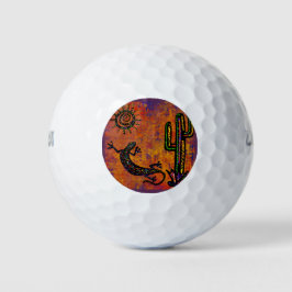 PELOTAS DE GOLF ARTE DE LIZARD DEL SUROESTE