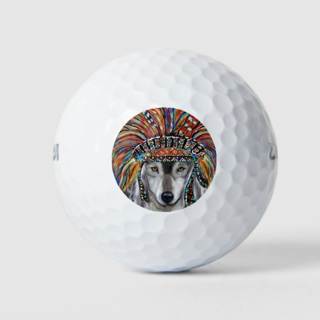 Pelotas De Golf Arte de Lobo (Anverso)