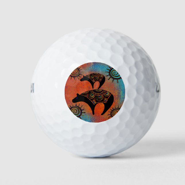 PELOTAS DE GOLF ARTE DE OSO SUROESTE (Anverso)