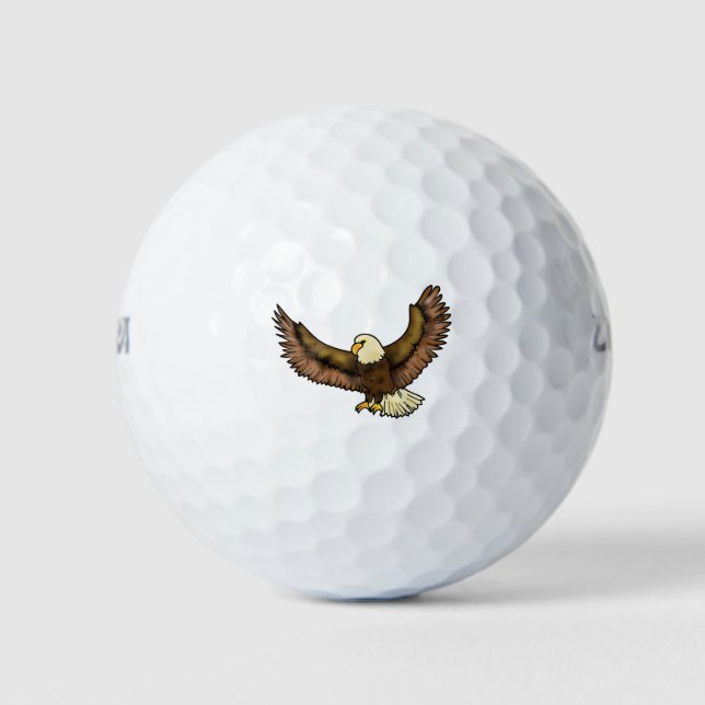 Pelotas De Golf Arte de pájaro volador de águila (Anverso)