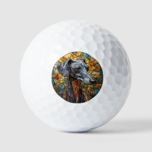 Pelotas De Golf Arte de vidrio tintado de perro galgo italiano