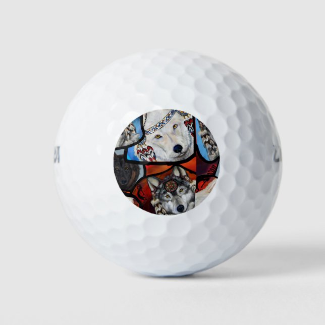 PELOTAS DE GOLF ARTE DE WOLF DEL SUROESTE (Anverso)
