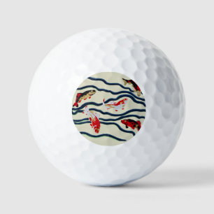 Pelotas De Golf Arte Deco Colorido Carpín Nadando Decoración Naval