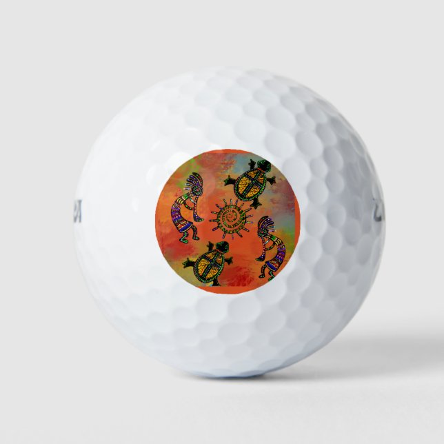 PELOTAS DE GOLF ARTE DEL SUROESTE DE KOKOPELLI (Anverso)