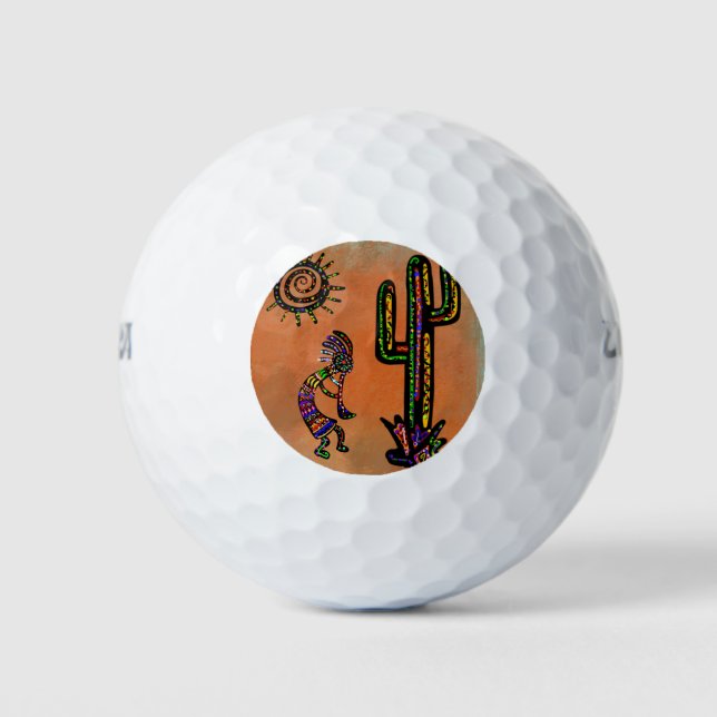 PELOTAS DE GOLF ARTE DEL SUROESTE DE KOKOPELLI (Anverso)