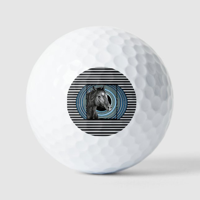 Pelotas De Golf Arte dibujado a mano de caballo (Anverso)