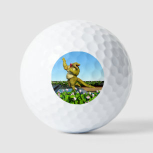Pelotas De Golf Arte divertido de cocodrilo en fiesta de champán j