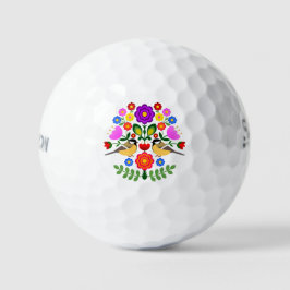 Pelotas De Golf Arte folclórico polaco - patrón de bordado floral