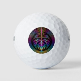 Pelotas De Golf Arte fractal colorido con estampado trippy
