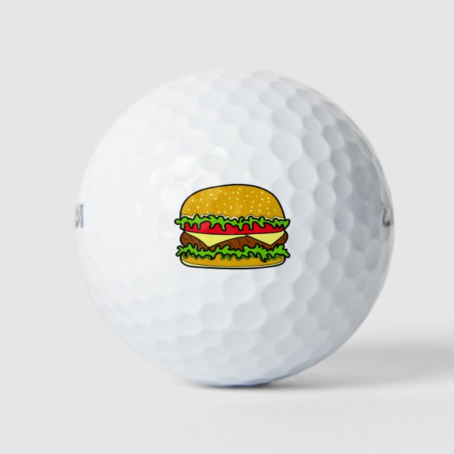 Pelotas De Golf Arte Hamburgués de comida rápida (Anverso)