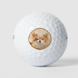 Pelotas De Golf Arte original de la pintura de perro de Chihuahua,