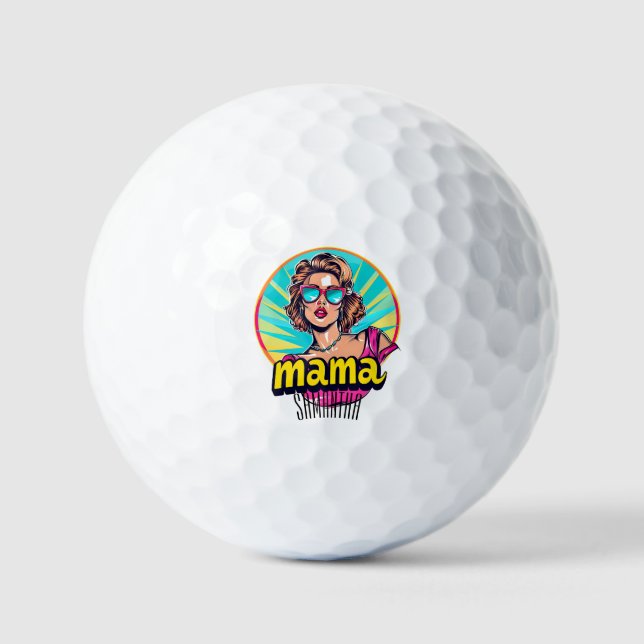 Pelotas De Golf Arte Retro Mama Pop Personalizado (3) (Anverso)