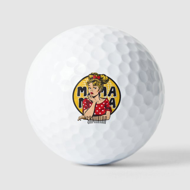 Pelotas De Golf Arte Retro Mama Pop Personalizado (4) (Anverso)