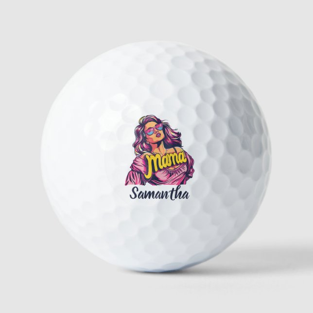 Pelotas De Golf Arte Retro Mama Pop Personalizado (6) (Anverso)