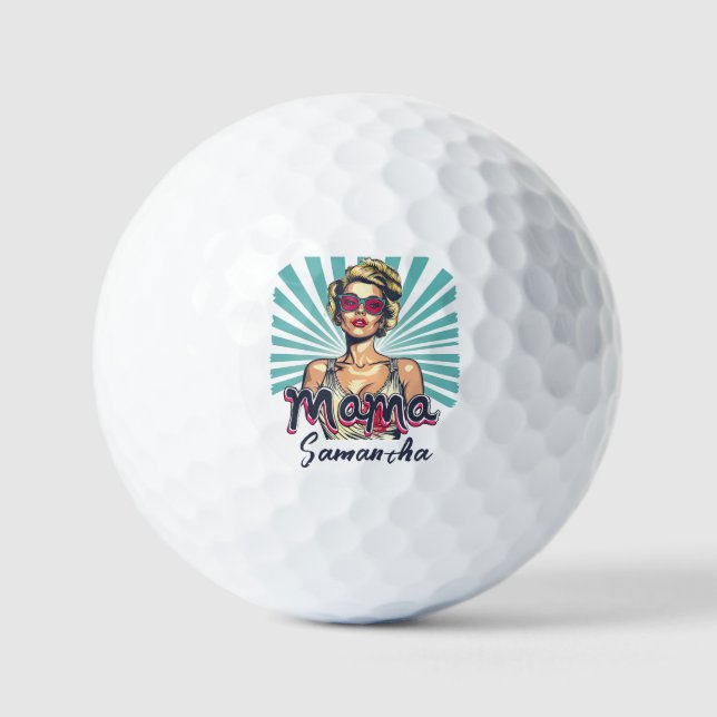 Pelotas De Golf Arte Retro Mama Pop Personalizado (7) (Anverso)
