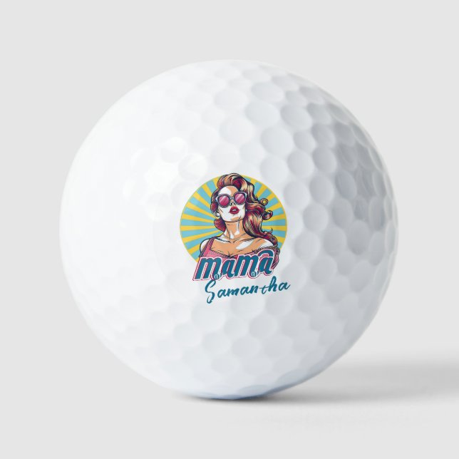Pelotas De Golf Arte Retro Mama Pop Personalizado (9) (Anverso)
