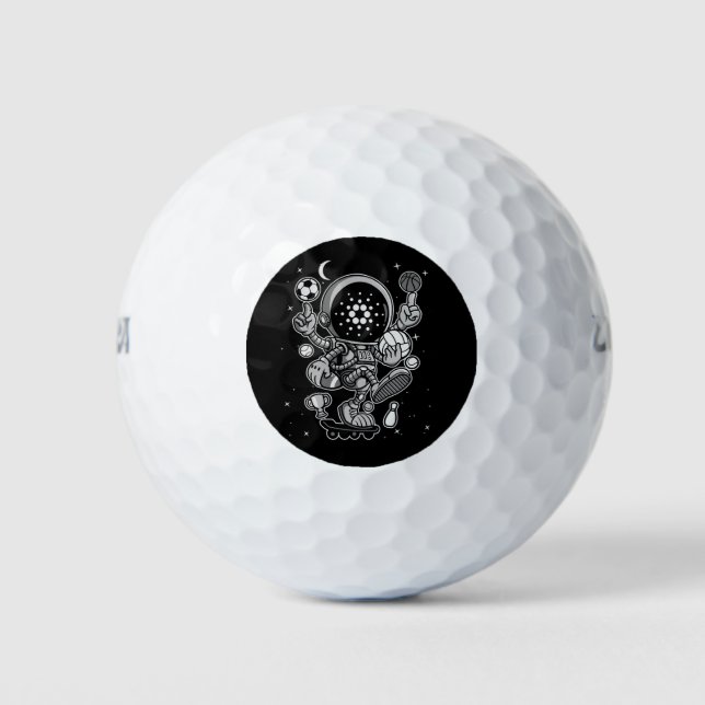 Pelotas De Golf Astronauta Cardano Coin-Crypto (Anverso)