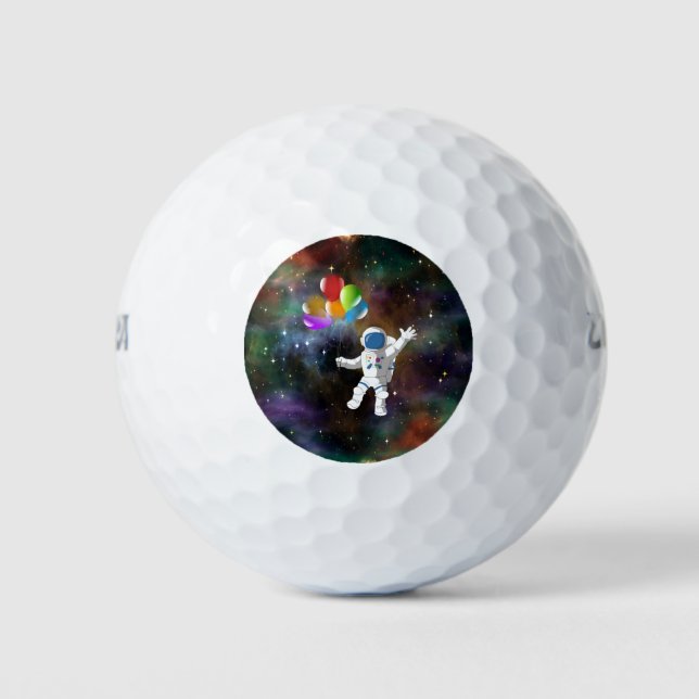 Pelotas De Golf Astronauta con globos (Anverso)