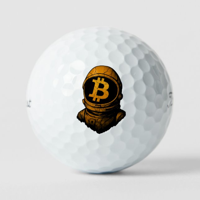 Pelotas De Golf Astronauta de Bitcoin-Crypto (Anverso)