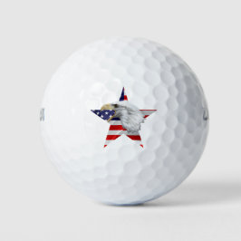 Pelotas De Golf Atacando al águila, la bandera estadounidense, pat