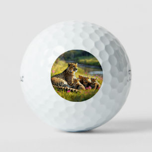 Pelotas De Golf "Atardecer sobre la familia Cheetah"