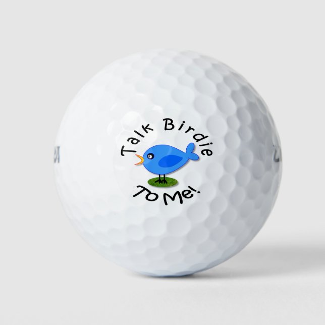 Pelotas De Golf Atractivo pájaro azul dulce "Háblame de pájaro" (Anverso)