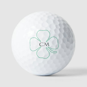 Pelotas De Golf Atractivo verde afortunado con monograma