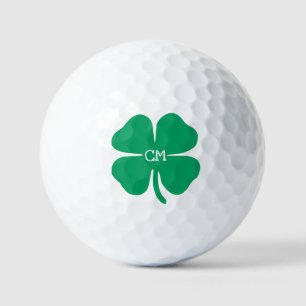 Pelotas De Golf Atractivo verde afortunado con monograma