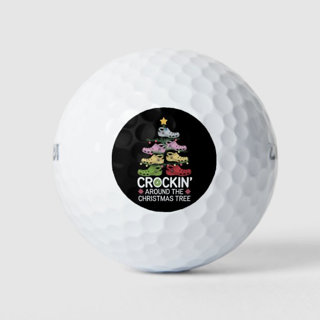 Pelotas De Golf Atravesando el árbol de Navidad (Anverso)