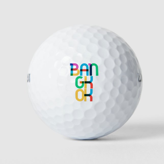 Pelotas De Golf Auckland New Zealand Pop Art Letters (Anverso)