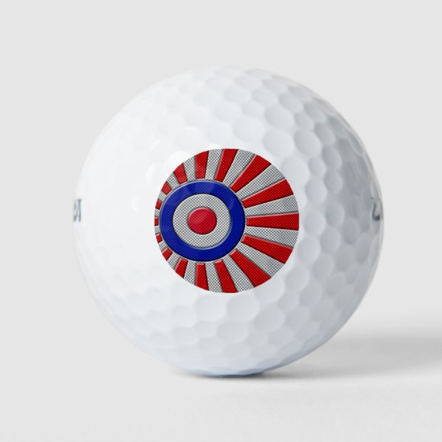 Pelotas De Golf Audaz Roundel Sunburst Design al estilo de la fibr (Anverso)