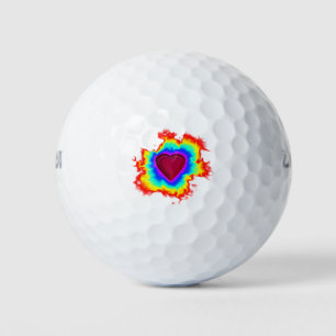Pelotas De Golf Aura Psicodélica Corazón Dual