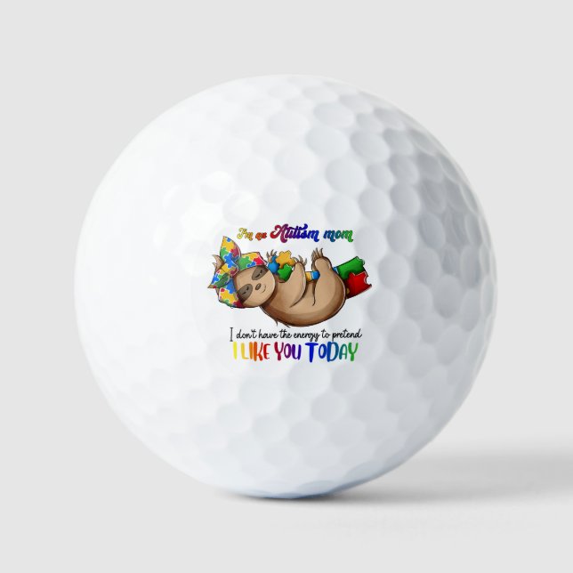 Pelotas De Golf Autism Mom - Sloth (Anverso)