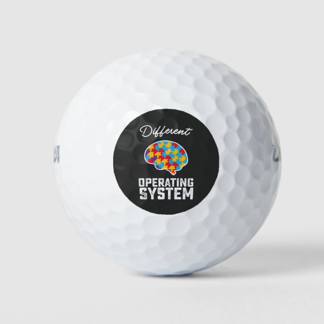 Pelotas De Golf Autismo Diferente Sistema Operativo Neurodiversida (Anverso)