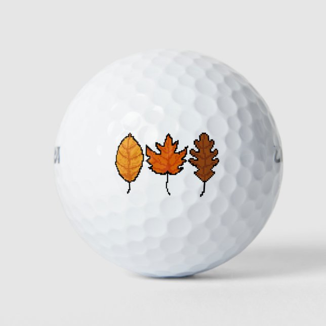 Pelotas De Golf Autumn Pixel Leaves (Anverso)