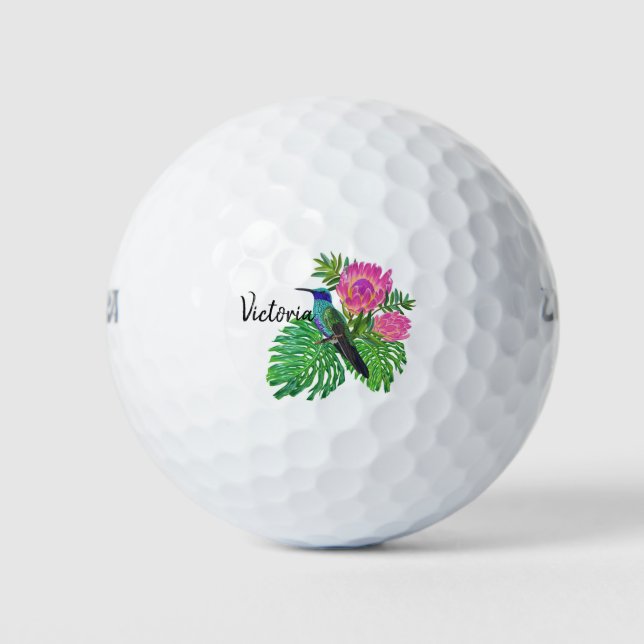 Pelotas De Golf Aves y flores en el Humming (Anverso)