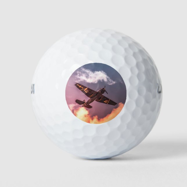Pelotas De Golf Avión Antiguo Cielo Hermoso (Anverso)