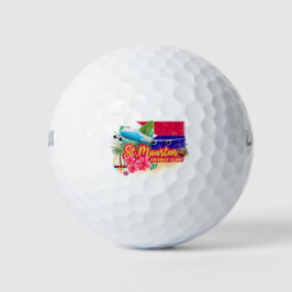 Pelotas De Golf Avión de Isla Vintage del Caribe Retro de San Mart