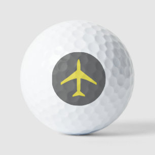 Pelotas De Golf Avión Plano Amarillo Funky Piloto Aviación