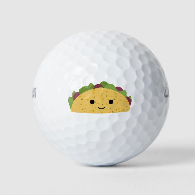 Pelotas De Golf Awesome Cute Personalizado kawaii Taco (Anverso)