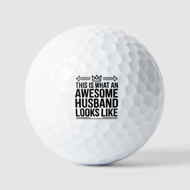 Pelotas De Golf Awesome Husband Crown Typography (Anverso)