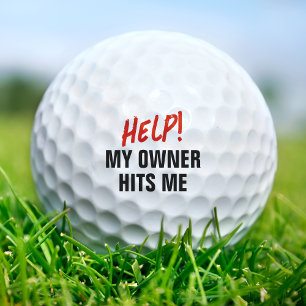 Pelotas De Golf Ayuda a mi propietario me golpea con citas diverti