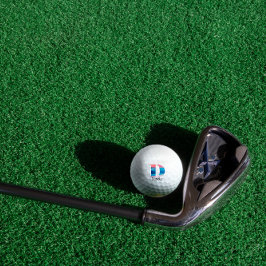 Pelotas De Golf Azul coral adorable inicial D monogramada