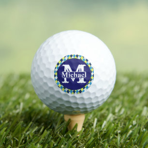 Pelotas De Golf Azul Frambuesa Limón Argyle Monogramado Preppy