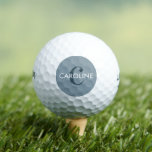 Pelotas De Golf Azul inicial clásico moderno<br><div class="desc">Bola de golf inicial con monograma azul con un tipo moderno y un monograma audaz.</div>