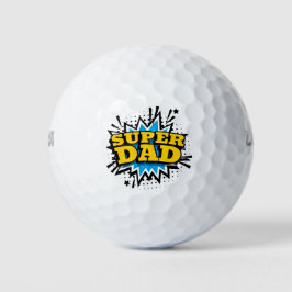 Pelotas De Golf Azul Negro Amarillo Blanco Super Papá Genial